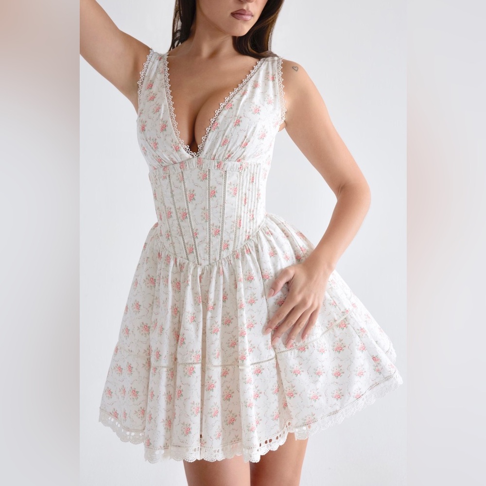 🇺🇸Firm Price🇺🇸house of CB SALMA Rose Print Mini Dress - Picture 9 of 16